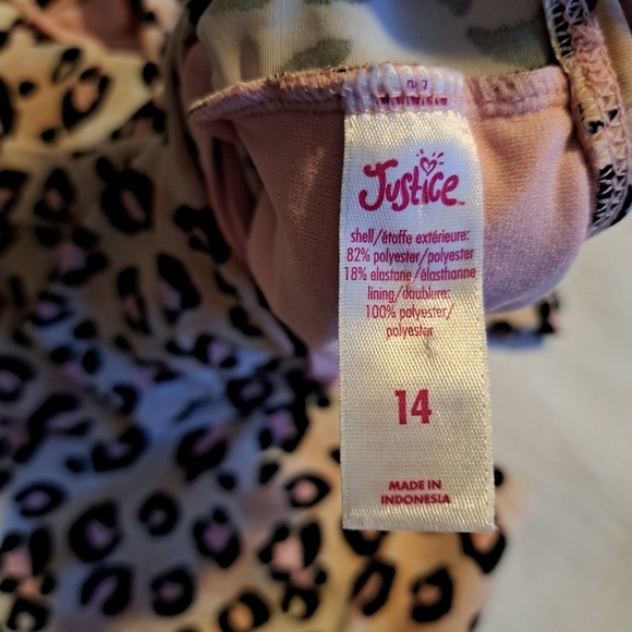 Justice girls size 14 2 piece animal print swim suit - Picture 3 of 4